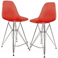 thumbnail image 1 of LeisureMod Cresco Modern Acrylic Barstool with Steel Frame and Footrest – Durable Lightweight Counter Stool for Kitchen Island, Home Bar, or Dining Area Set of 2, 1 of 8