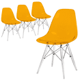 thumbnail image 1 of LeisureMod Cresco Molded Dining Side Chair - Acrylic Base Modern Accent Chair, Kitchen and Dining Stool, Set of 4, 1 of 8