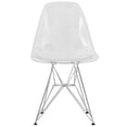 thumbnail image 1 of LeisureMod Cresco Molded Eiffel Side Chair-Color:Clear, 1 of 7
