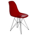 thumbnail image 1 of LeisureMod Cresco Molded Eiffel Side Chair-Color:Transparent Red, 1 of 7