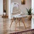 thumbnail image 1 of LeisureMod Cresco Plastic Molded Dining Side Chair – Modern Design, Ergonomic Comfort, Stylish Home Décor, Easy to Clean, Versatile for Dining Room, Kitchen, and Office (Clear), 1 of 8