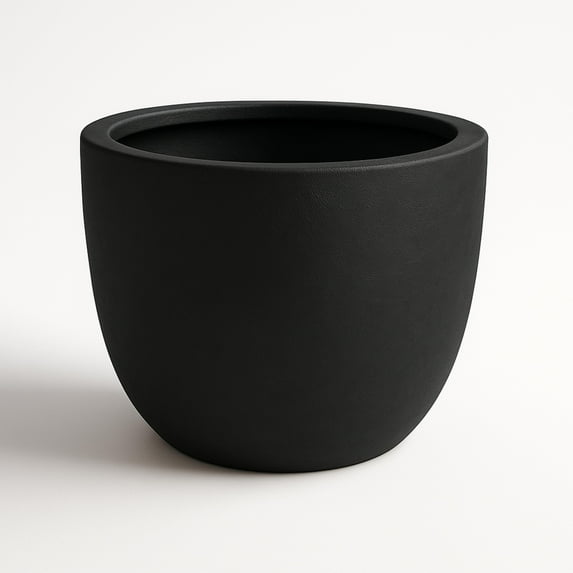 LeisureMod Dahlia Mid-Century Tapered Round Planter, Fiberstone & MgO Clay, Indoor/Outdoor Plant Pot