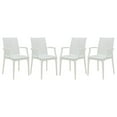 thumbnail image 1 of LeisureMod Dining Arm Chair in Polypropylene with Weave Design Lightweight and Stackable Indoor and Outdoor Use for Modern Home, Patio, Backyard, Living Room Mace Collection Set of 4, 1 of 9