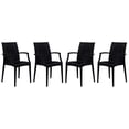 thumbnail image 1 of LeisureMod Dining Arm Chair in Polypropylene with Weave Design Lightweight and Stackable Indoor and Outdoor Use for Modern Home, Patio, Backyard, Living Room Mace Collection Set of 4, 1 of 9