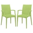 thumbnail image 1 of LeisureMod Dining Arm Chair in Polypropylene with Weave Design Lightweight and Stackable Indoor and Outdoor Use for Modern Home, Patio, Backyard, Living Room Mace Collection Set of 2, 1 of 8