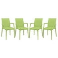 thumbnail image 1 of LeisureMod Dining Arm Chair in Polypropylene with Weave Design Lightweight and Stackable Indoor and Outdoor Use for Modern Home, Patio, Backyard, Living Room Mace Collection Set of 4, 1 of 8