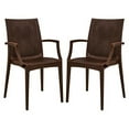 thumbnail image 1 of LeisureMod Dining Arm Chair in Polypropylene with Weave Design Lightweight and Stackable Indoor and Outdoor Use for Modern Home, Patio, Backyard, Living Room Mace Collection Set of 2, 1 of 9
