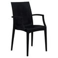 thumbnail image 1 of LeisureMod Dining Arm Chair in Polypropylene with Weave Design Lightweight and Stackable Indoor and Outdoor Use for Modern Home, Patio, Backyard, Living Room Mace Collection, 1 of 10