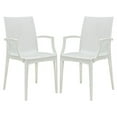 thumbnail image 1 of LeisureMod Dining Arm Chair in Polypropylene with Weave Design Lightweight and Stackable Indoor and Outdoor Use for Modern Home, Patio, Backyard, Living Room Mace Collection Set of 2, 1 of 10
