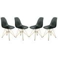 thumbnail image 1 of LeisureMod Dining Chair in Acrylic with Gold Chrome Eiffel Base and Curved Back Design Lightweight Easy Assembly for Modern Home, Kitchen, Cafes Cresco Collection in Transparent Black Set of 4, 1 of 8
