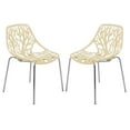 thumbnail image 1 of LeisureMod Dining Chair with Molded Polypropylene Seat and Chrome Legs Tree-Inspired Cutout Back Design Stackable for Modern Home, Kitchen, Cafes Asbury Collection, 1 of 9