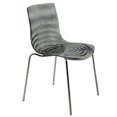 thumbnail image 1 of LeisureMod Dining Chair in Polycarbonate with Chrome Legs and Ripple Design Lightweight Easy Assembly for Modern Home, Kitchen, Cafes Astor Collection, 1 of 9