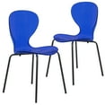 thumbnail image 1 of LeisureMod Oyster Modern Clear Acrylic Dining Chair with Black Metal Legs, Transparent Kitchen Dining Room Chair, Contemporary Accent Chair for Home, Office or Restaurant, Transparent Blue, Set of 2, 1 of 11