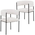 thumbnail image 1 of LeisureMod Dining Chair Upholstered in Fabric with Padded Seat and Open Back Design Powder-Coated Iron Frame for Modern Home, Kitchen, or Office Cyril Collection Set of 2 in White, 1 of 12