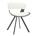 thumbnail image 1 of LeisureMod Dining Chair Upholstered in Leather with Curved Open-Back Design and Powder-Coated Iron Legs for Modern Home, Living Room, Kitchen Nymia Collection in Dark Walnut/White, 1 of 12