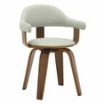 thumbnail image 1 of LeisureMod Dining Chair Upholstered in Leather with Poplar Wood Frame and Open-Back Design 360-Degree Swivel for Modern Home, Kitchen, Cafes Brivo Collection in Grey, 1 of 14