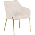 thumbnail image 1 of LeisureMod Dining Chair Upholstered in Velvet/Leather/Boucle with Padded Seat Curved Back Design and Gold Chrome Iron Legs for Modern Home, Kitchen, Office, Cafes Zaire Collection, 1 of 11