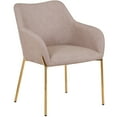 thumbnail image 1 of LeisureMod Dining Chair Upholstered in Velvet/Leather/Boucle with Padded Seat Curved Back Design and Gold Chrome Iron Legs for Modern Home, Kitchen, Office, Cafes Zaire Collection, 1 of 11