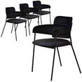 thumbnail image 1 of LeisureMod Dining Chair Upholstered in Velvet with Powder-Coated Stainless Steel Legs for Modern Home and Kitchen Axis Collection Set of 4 in Black, 1 of 11