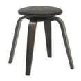 thumbnail image 1 of LeisureMod Dining Stool Upholstered in Leather with Poplar Frame in Stained Finish and 360 Degree Swivel for Modern Home and Kitchen Pelya Collection in Brown, 1 of 8