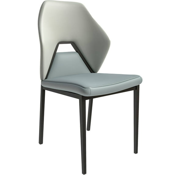 LeisureMod Eclat Dining Chair, Modern Upholstered Leather Dining Side Chair, Contemporary Kitchen Room Chairs with Metal Legs for Kitchen and Dining Room (White)