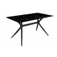 thumbnail image 1 of LeisureMod Elega Series Modern 71” Dining Table with Sintered Stone or Glass Rectangular Top and Black Stainless Steel Base in Black/Gold, 1 of 10