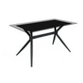 thumbnail image 1 of LeisureMod Elega Series Modern 71” Dining Table with Sintered Stone or Glass Rectangular Top and Black Stainless Steel Base in Clear, 1 of 10