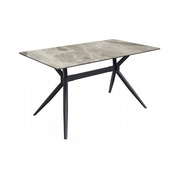 LeisureMod Elega Series Modern 71” Dining Table with Sintered Stone or ...