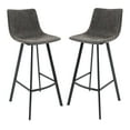 thumbnail image 1 of LeisureMod Elland Modern Upholstered Leather Bar Stool With Iron Legs & Footrest Set of 2, 1 of 8