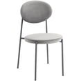 thumbnail image 1 of LeisureMod Euston Modern Velvet Dining Chair Kitchen Side Chair with Grey Powder Coated Steel Frame in Grey, 1 of 11