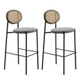 thumbnail image 1 of LeisureMod Euston Modern Wicker Bar Stool With Black Steel Frame, Set of 2, 1 of 12