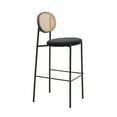 thumbnail image 1 of LeisureMod Euston Modern Wicker Bar Stool with Black Powder Coated Steel Frame and Footrest (Black), 1 of 13