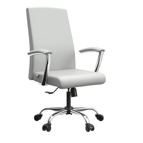 LeisureMod Evander Series Office Chair in White Leather