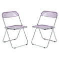 thumbnail image 1 of LeisureMod Folding Dining Chair in Acrylic with Chrome Steel Frame and Open-Back Design for Modern Home, Kitchen, Cafes Lawrence Collection Set of 2, 1 of 16