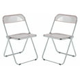 thumbnail image 1 of LeisureMod Folding Dining Chair in Acrylic with Chrome Steel Frame and Open-Back Design for Modern Home, Kitchen, Cafes Lawrence Collection Set of 2, 1 of 19