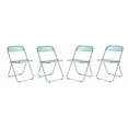 thumbnail image 1 of LeisureMod Folding Dining Chair in Acrylic with Chrome Steel Frame and Open-Back Design for Modern Home, Kitchen, Cafes Lawrence Collection Set of 4, 1 of 10