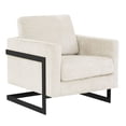 thumbnail image 1 of LeisureMod Geometric Accent Chair Upholstered Side Armchair with Black Stainless-Steel Base for Office, Living Room, Lounges Lincoln Series in Grey, 1 of 10