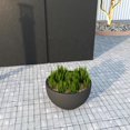 thumbnail image 1 of LeisureMod Grove Mid-Century Modern Fiberstone and Clay Planter - Round Plant Pot with Drainage Holes for Indoor and Outdoor Home (Black, 6" Height), 1 of 8