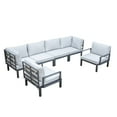thumbnail image 1 of LeisureMod Hamilton 6-Peice Patio Conversation Set with Cushions in Light Gray, 1 of 19