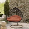 thumbnail image 1 of LeisureMod Hanging Swing Chair Two-Person Seater Egg Chair Brown Frame in Teardrop Design with Armrest Removable Zippered Washable Polyester Cushion Cover for Indoor and Patio Recluse Collection, 1 of 11