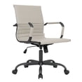 thumbnail image 1 of LeisureMod Harris Leather Office Desk Chair with Swivel Armrests Modern Adjustable Executive Conference Chair for Office and Home (Tan), 1 of 6