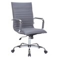 thumbnail image 1 of LeisureMod Harris Modern Adjustable Office Swivel Chair Leather High-Back Task Office Chair, Grey, 1 of 10