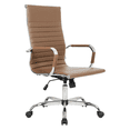 thumbnail image 1 of LeisureMod Harris Modern Adjustable Office Swivel Chair Leather High-Back Task Office Chair, Light Brown, 1 of 8