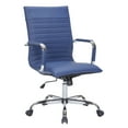 thumbnail image 1 of LeisureMod Harris Modern Adjustable Office Swivel Chair Leather High-Back Task Office Chair, Blue, 1 of 10