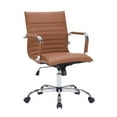 thumbnail image 1 of LeisureMod Harris Modern Adjustable Swivel Leather Task Office Chair with Tilt and Ergonomic Design, Light Brown, 1 of 10