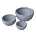 thumbnail image 1 of LeisureMod Iris Mid-Century Modern 3-Piece Fiberstone and Clay Planter Set - Round Plant Pots with Drainage Holes for Indoor and Outdoor (Grey), 1 of 14