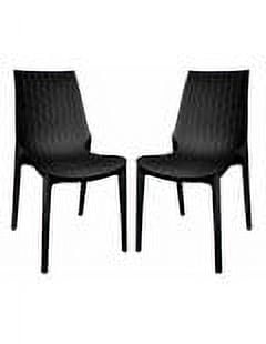 Kent Black Polypropylene Outdoor Stacking Dining Chair Set