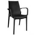 thumbnail image 1 of LeisureMod Kent Modern Outdoor Stackable Dining Armchair In Black, 1 of 10