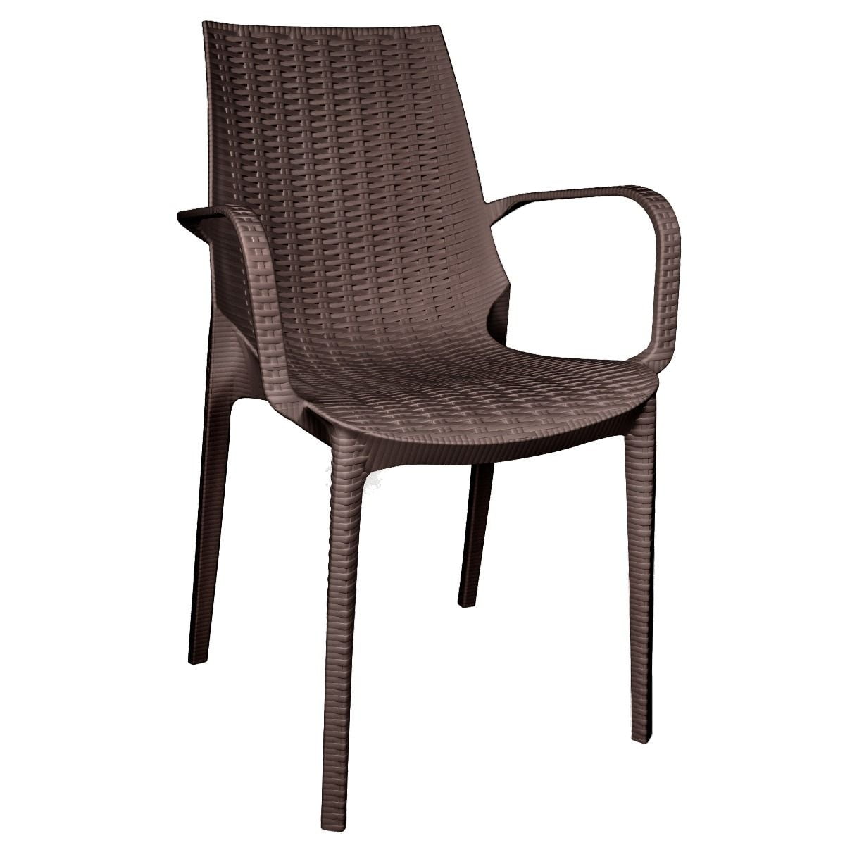Kent Brown Plastic Outdoor Dining Armchair