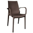 thumbnail image 1 of LeisureMod Kent Modern Outdoor Stackable Dining Armchair In Brown, 1 of 10